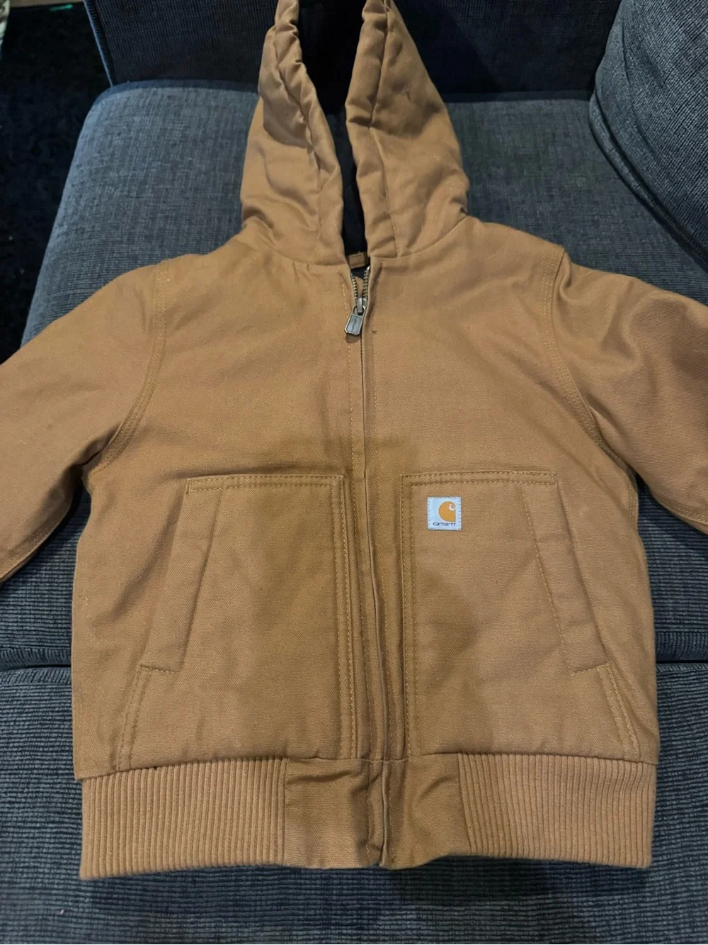Carhartt Brown/Tan Hooded Work Jacket